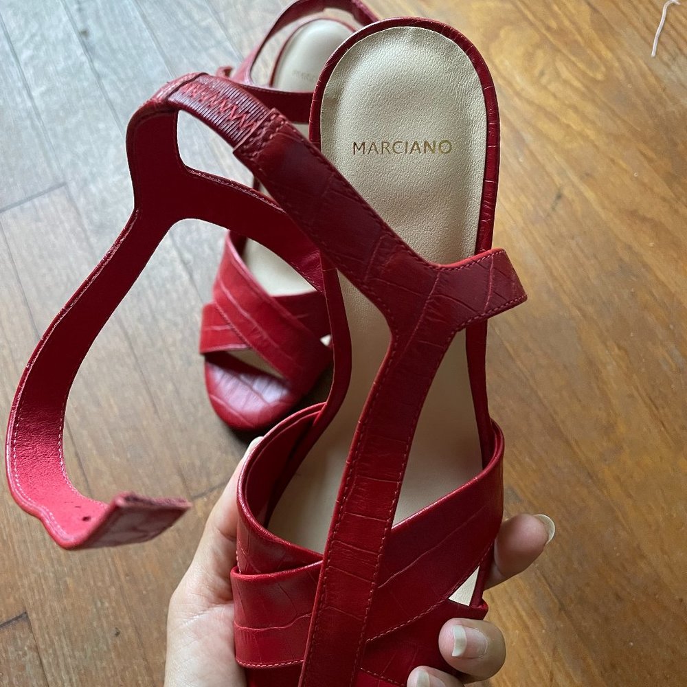 Strappy Red High Heel Sandals